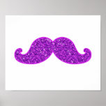 Lila Glitter des Girly Schnurrbartes des Spaßes re Plakate