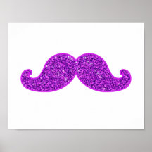 Lila Glitter des Girly Schnurrbartes des Spaßes re Plakate