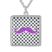 LILA GLITTER-SCHNURRBART-POLKA-PUNKTE PERSONALISIERTER SCHMUCK