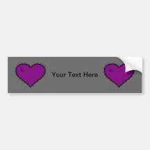 Lila gotisches Herz Auto Sticker