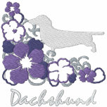 Lila Hibiskus-Dackel Hoodie