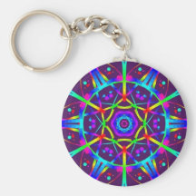 Lila Kaleidoskop Schlüsselanhänger