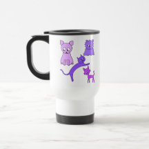 Lila Katzen Kaffee Tasse