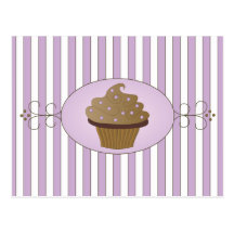 Lila kleiner Kuchen Postkarte