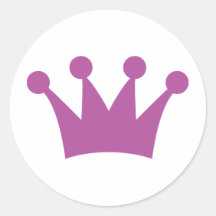 lila Königkrone Runde Sticker
