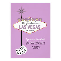 Lila Las- VegasJunggeselinnen-Abschieds-Einladung