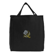 Lila Leidenschafts-Blume gestickte Tasche