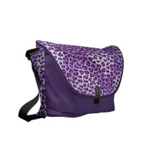 Lila Leopard-Bote-Tasche Kuriertasche