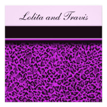 Lila Leopard-Hochzeits-Einladung