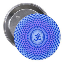 Lila Lotos-Blumen-Meditationsrad OM Buttons
