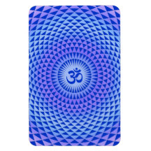 Lila Lotos-Blumen-Meditationsrad OM Eckiger Magnet