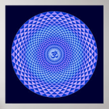 Lila Lotos-Blumen-Meditationsrad OM Poster