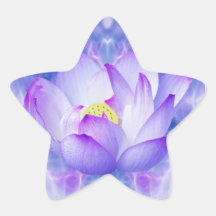 Lila Lotos-Blumen- und -Fraktalkristalle Sticker