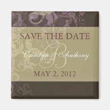 Lila Magnet Victorias SAVE THE DATE Kühlschrankmagnete