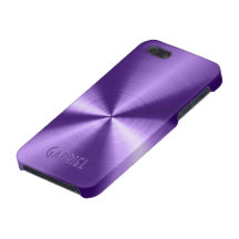 Lila metallischer Entwurfs-rostfreier Stahl-Blick iPhone 5 Etuis