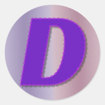 Lila Monogramm D Stickers