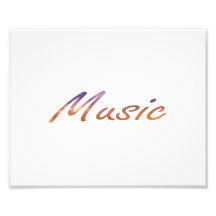 lila orange Wolken des Musiktextes Photodruck