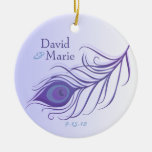 Lila Pfau-Feder-Andenken-Verzierung Weihnachtsornament
