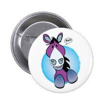 Lila Pferdeheu! Anstecknadelbutton