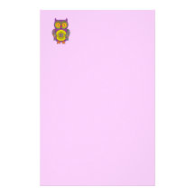 Lila psychedelische Eule Personalisiertes Druckpapier