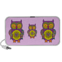 Lila psychedelische Eule Reise Speaker