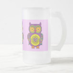 Lila psychedelisches Eulen-Glas Kaffeetassen
