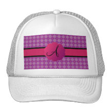 Lila Rautenmonogramm Baseballcaps