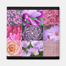 Lila/rosa Foto-Collage Kühlschrankmagnete