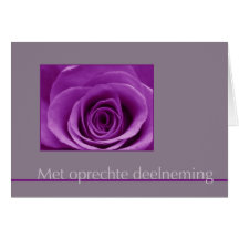 lila Rose auf grauen Beileidskartenholländern