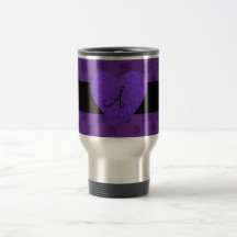 Lila Rosenmonogrammherz Kaffeetasse