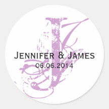 Lila Save the Date Wedding Bevorzugungs-Aufkleber