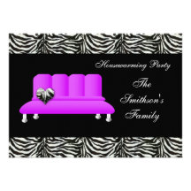 lila Sofa des Chic, Party Einladung