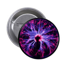 Lila Strom Eminating von einer Plasma-Lampe Anstecknadelbutton