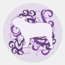 Lila Strudel-französische Bulldogge Sticker