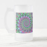 Lila u. Terquoise Bokeh Fraktal-Muster-Glas Kaffeehaferl