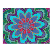 Lila und blaue Mandala-Postkarte