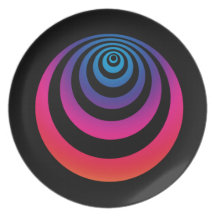 Lila und blaues Hypnoswirl Flache Teller