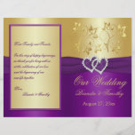 Lila und Gold verbindende Herzen, die Programm Wed Bedruckte Flyer