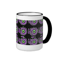 Lila und grüne Klackse Teetasse