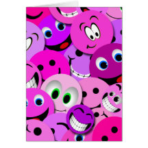 LILA UND ROSA SMILEY-COLLAGE KARTEN