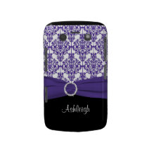 Lila und schwarzes Damast-BlackBerry-mutiger Kaste Blackberry Bold Hülle