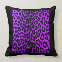 Lila und schwarzes Leopard-Druck-Kissen