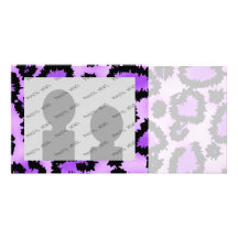 Lila und schwarzes Leopard-Druck-Muster Foto Grußkarte