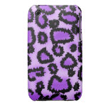 Lila und schwarzes Leopard-Druck-Muster iPhone 3 Cover