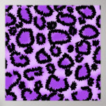 Lila und schwarzes Leopard-Druck-Muster Poster