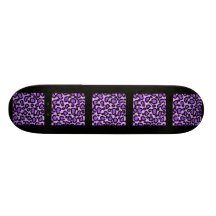 Lila und schwarzes Leopard-Druck-Muster Skateboardbrett