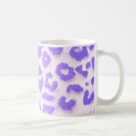 Lila und weiße Leopard-Druck-Kaffeetasse