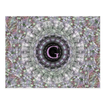 Lila Wellen-Stern-Monogramm G Postkarten