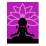 Lila Yoga-Silhouette-Postkarte