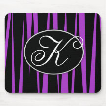 Lila Zebra Stripes mit Monogramm Mousepads
